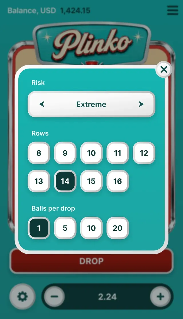 Plinko mobile screen 2