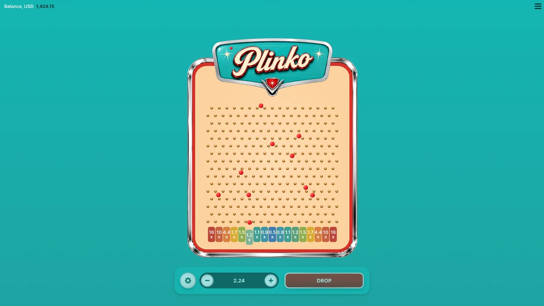 Plinko desktop screen